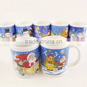 Christmas Ceramic cups / mugs with colorful printing, Customized ceramic coffee mugs, Desk mugs, Drinking mugs, PTM1255