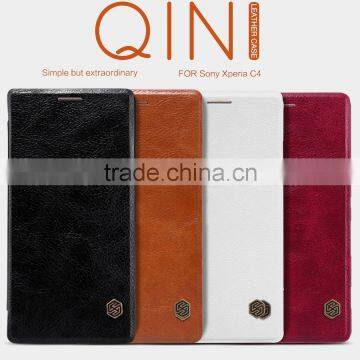 Nillkin qin serie flip Leather case For Sony xperia C4