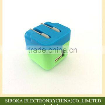 Customized Colors US Folding Plug OEM Wall Charger 5V 1A Wireless Travel Charger Adapter for IPhone /Samsung photo-3