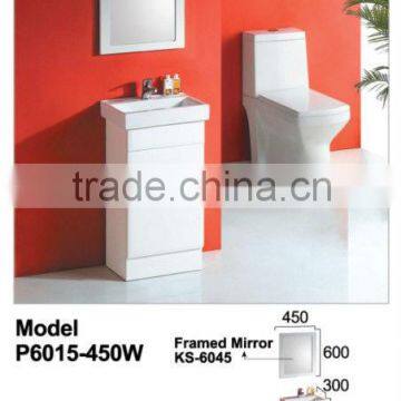 MDF / PVC hotel bathroom vanity cabinet P6015-450W