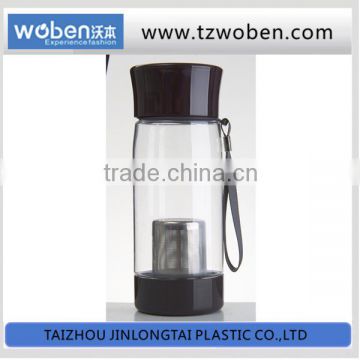 Cheapest PC material food garde water bottle with tea strainer