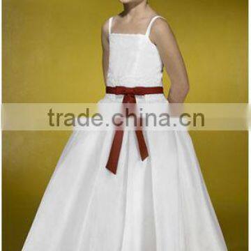 New Stylish Spaghetti Straps Ribbon party Dress/ Wedding Dress For Childen ALF-033