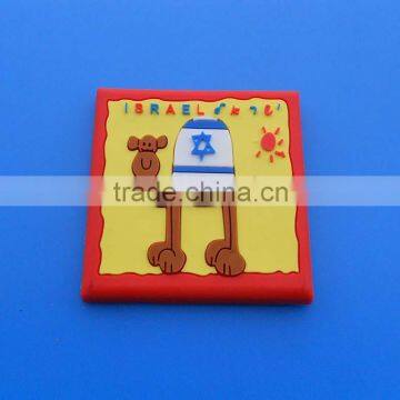 cheap custom camel with israel flag pvc fridge magnet