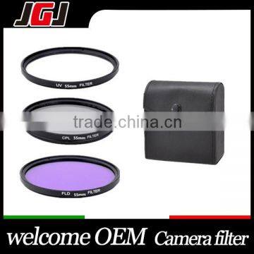 For Canon 30D 20D For Sony A550 A230 For Nikon D2 Camera Lens Filter 55mm UV+CPL+FLD Filter Set