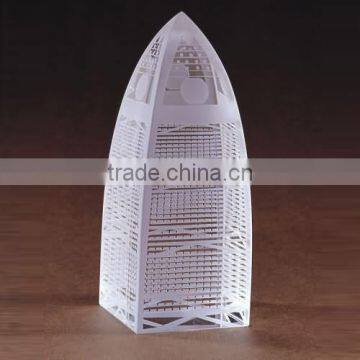 Noble Crystal glass 3d tower souvenir crafts for gift/decoration