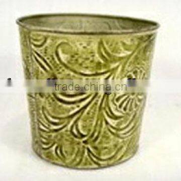 decorative garden planter, galvanised planter, iron planter