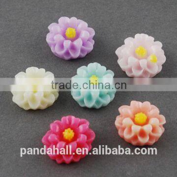 Mixed Resin Flower Cabochons, 12x12x5mm(RESI-Q151-12mm)