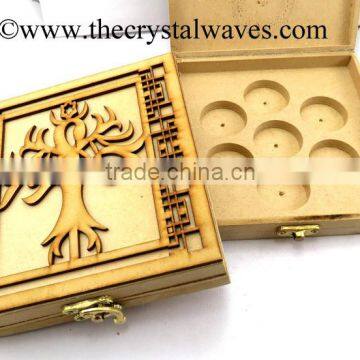 Wholesale Tree wooden box for Chakra disc set