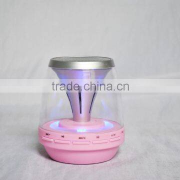 pink mini portable wireless BT speaker with Dynamic led lights Support TF,Hands free call