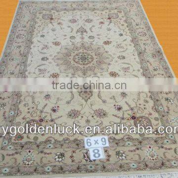 6x9ft kashmir wool and silk carpet