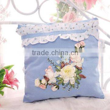 hote sale chinese traditional embroidery and luxury comfortable cotton lace chair sofa cushion pillow case