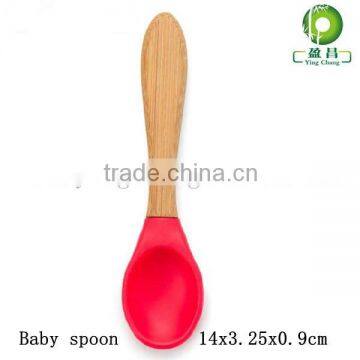 Bamboo Silicone Baby Kids Silicone Spoon