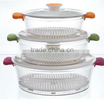 Microwave food steamer