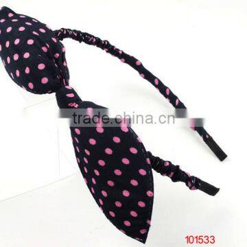 polka dot fabric bow headband