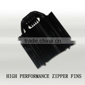 Black anodizing Zipper fins heat sink with copper heat pipe CPU heatsink                        
                                                Quality Choice