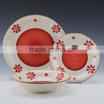 18pc Stoneware Hand Painted Dinnerset Service for 4/ AB Grade/2016 Popular Design/Italy