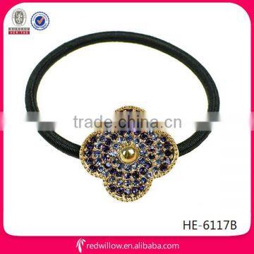 The hair accessory supply plastic decorative rhinestone metal hair ties