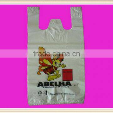 wholesale vb-56 White plastic T-shirt bag with custom printing accept custom order