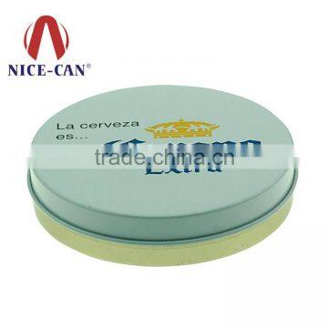 Hot sale children lovely little cute round game tin box tin game box