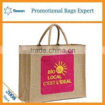 Recycle Women Shopping Tote Bag Jute Hessian Bags Burlap Bags With Logo photo-5