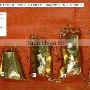 Golden leather feel fabric gift packaging pouch