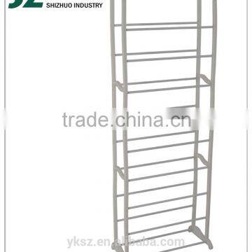 white color 50 pairs 10 tiers large folding shoe rack