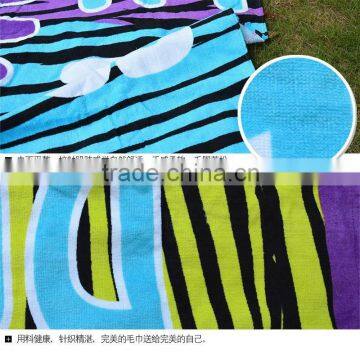 Bright Purple Color Customer Special Design Velour Printed Surf Beach Towel Bag photo-3