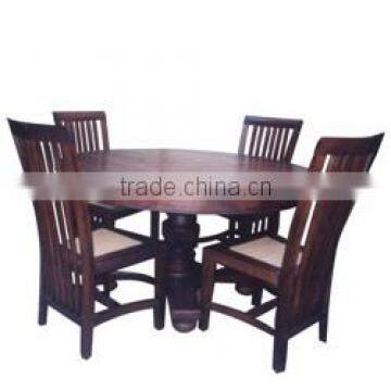 Set of Round Dining Table 4 Chairs