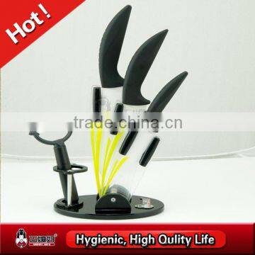 Black TPR handle 5 piece ceramic knife set