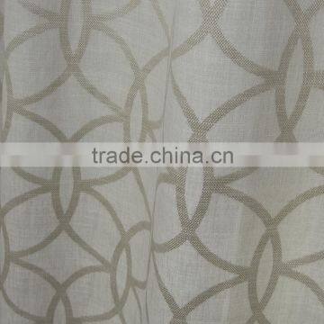 New arrival 100% Polyesterhigh taste circle design Linen Like Jacquard Curtain fabric