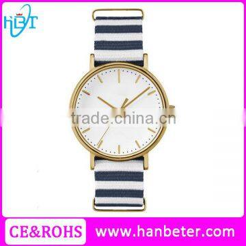 Gold case strip nylon strap brand your own watches with release quick button