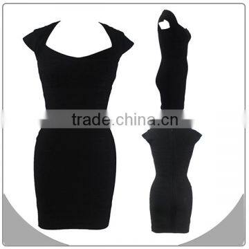 westest party wear dresses black sexy deep V-neck new style bandage dress