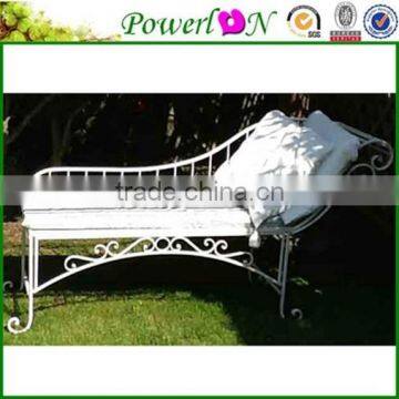 White Metal Garden Chaise Longue photo-3