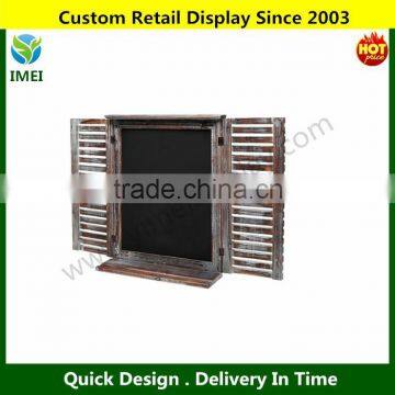 Rustic Vintage Wood Standing Chalkboard / Wall Mounting Blackboard w/ Folding Shutter Doors YM5-620