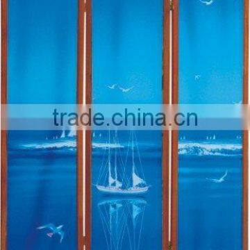 Sailboat with Sea-gull Canvas Folding Screen