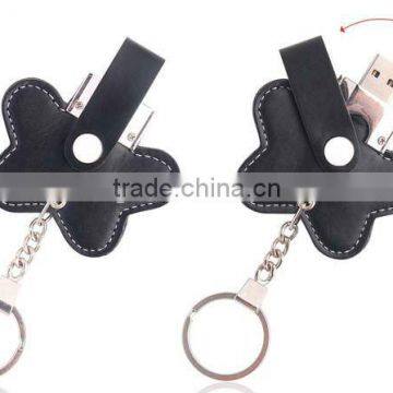 black butterfly shape 2gb gift leather usb/2.0 usb flash drive