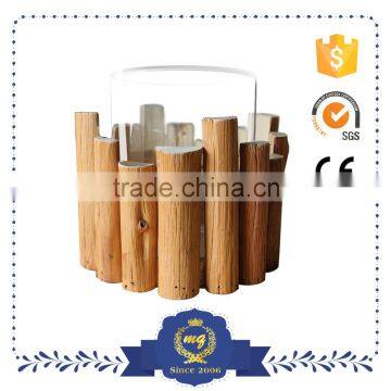 Hot Sale Round Splice Cheap Table Decoration Candle Holder Wood