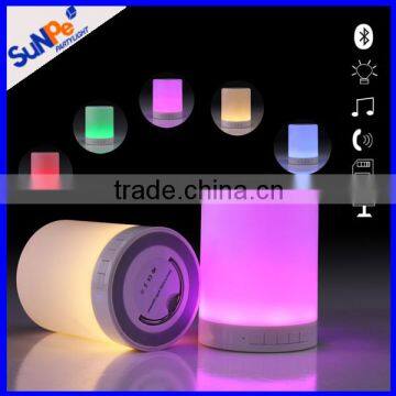 Rechargeable mini led color changing wireless bluetooth speaker with decorative night light