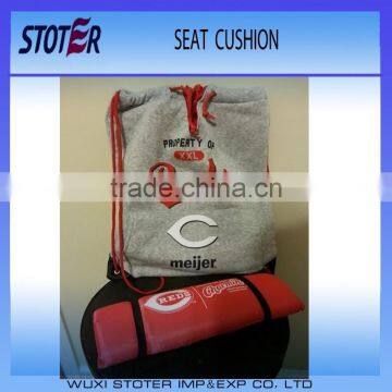 stadium seat cushion with elastic strap