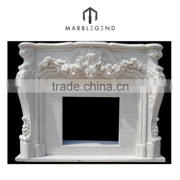 Small White Marble Fireplace Frame & Mantel