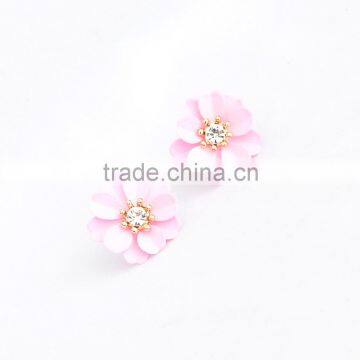 Sweetheart Big Faux Flower Earrings Anti Allergic Stud Earring For Women photo-3