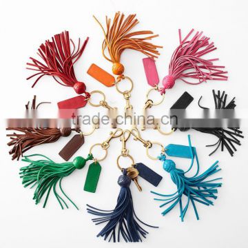 genuine leather Leather Tassel Key Chain fob