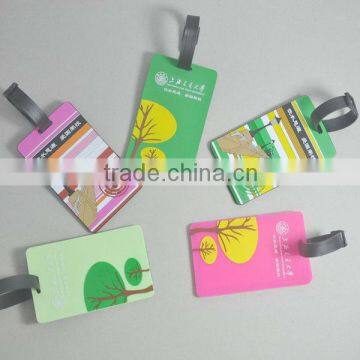 Free sample and design advertising gift soft pvc luggage tag, school luggage tags