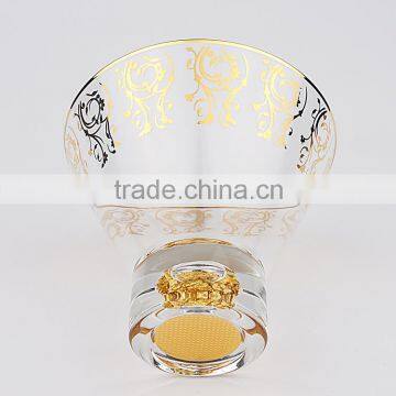 Set of 2 Gold Rimmed Dinner Appetizing Crystal Salad Glass Bowl Set photo-4