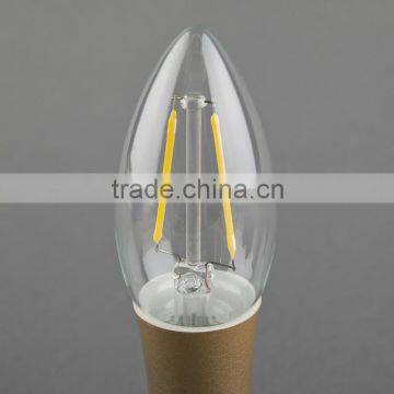 2015 New Style Antique LED Filament C35 With Plastic Gold Palted 2W E12 110V Dimmable photo-2
