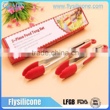 Food Grade Stainless Steel Silicone Kitchen Locking Tongs , Food Tongs, BBQ Tongs photo-2