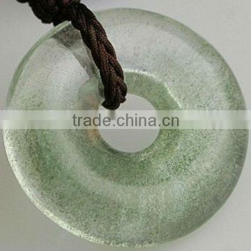 26*7mm natural green phantom crystal donut for jewelry pendant