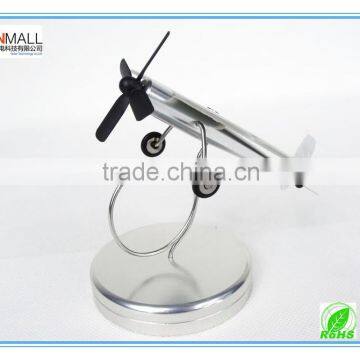 Small Solar Metal Toy Plane for Decoration