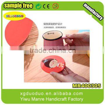 Novelty Shape Stylish Button Silicone Rubber Coaster for Tea Cup