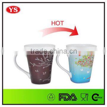 450 ml Promotional ceramic changing color mug with big handle